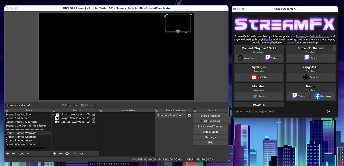 How to get the Blur filter and other effects on OBS Studio for MacOS