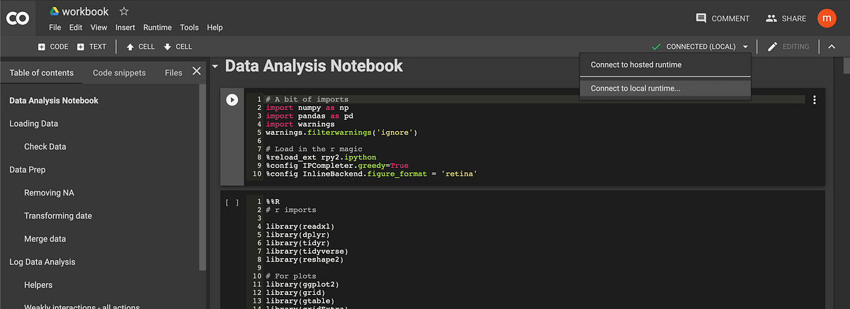 How to use R and Python with Google Colaboratory Notebook? | by Mohamed ...