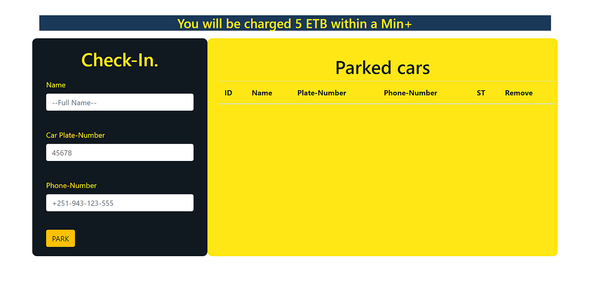 parking-website-using-javascript-simple-project-to-record-parking-time-by-feven-medium