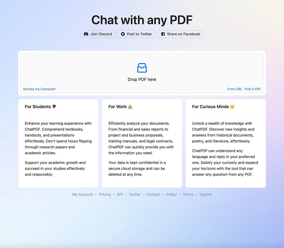 ChatPDF — ChatGPT For PDFs. Summarize PDFs Within Seconds And… | By Jan ...