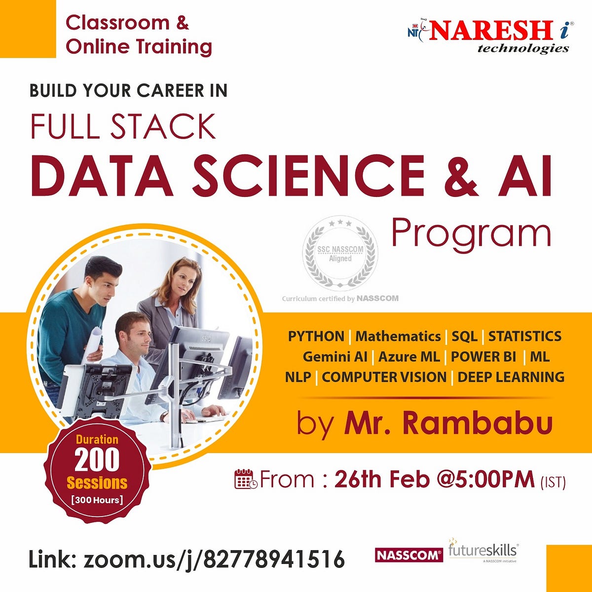 Full stack data science ai program online training naresh it