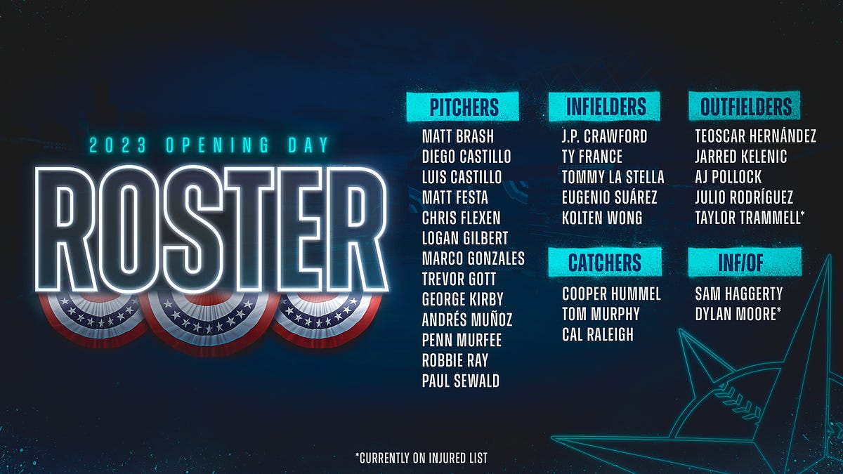 Mariners Announce 2023 Opening Day Roster, by Mariners PR