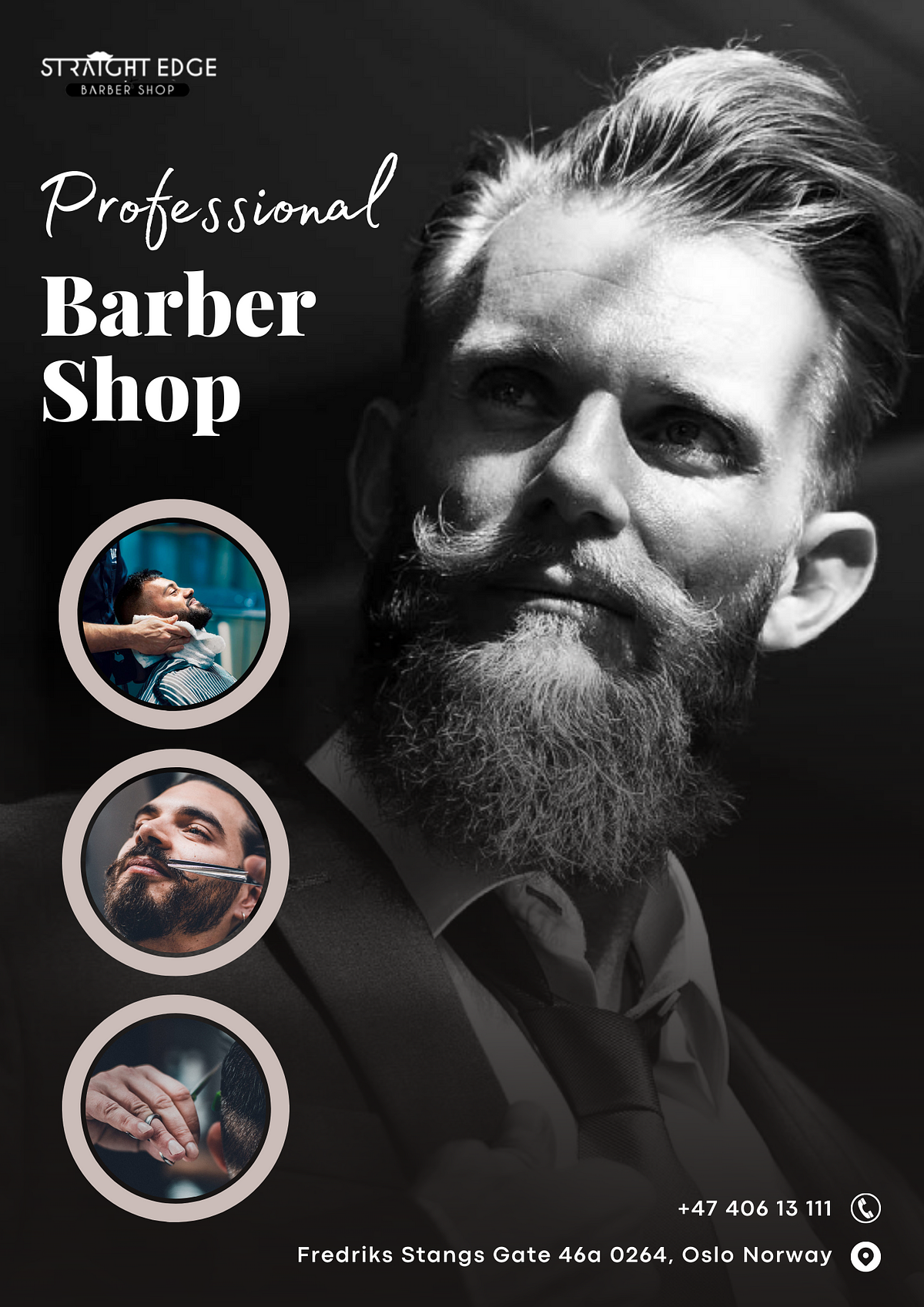 A Professional Barber Shop in Oslo Straight Edge Medium