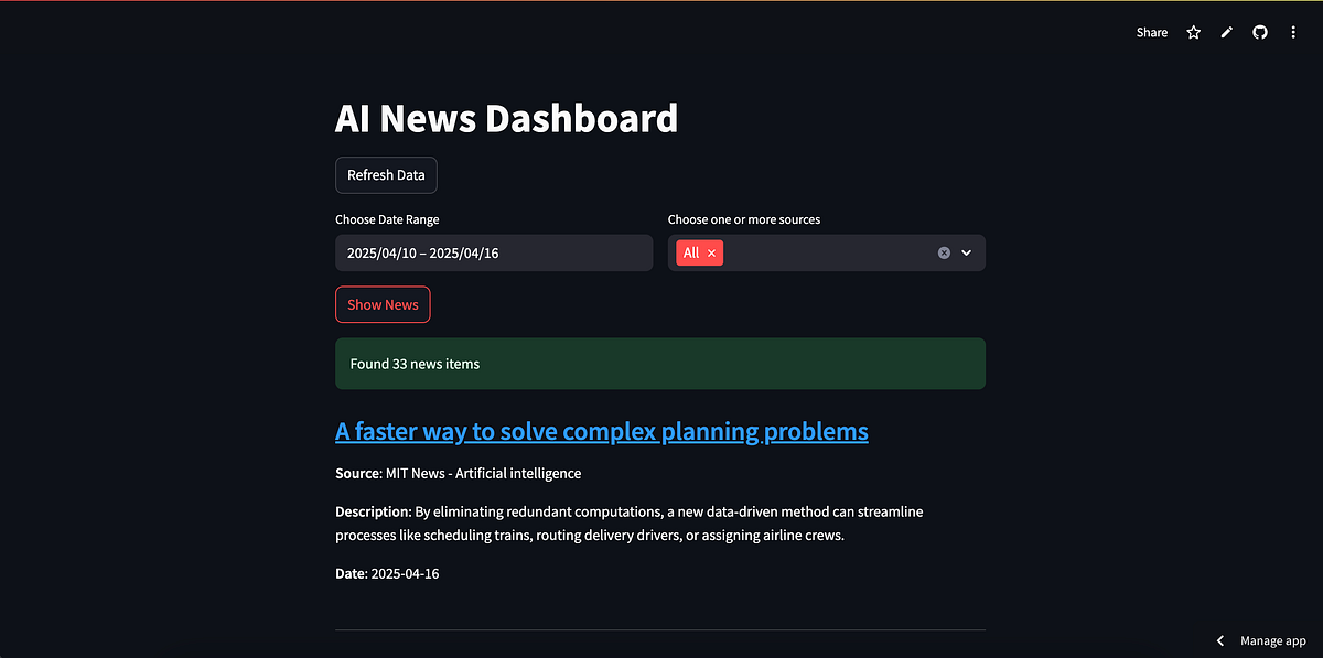 Build Your Own Latest AI News Feed with Python and Streamlit | by Buse ...