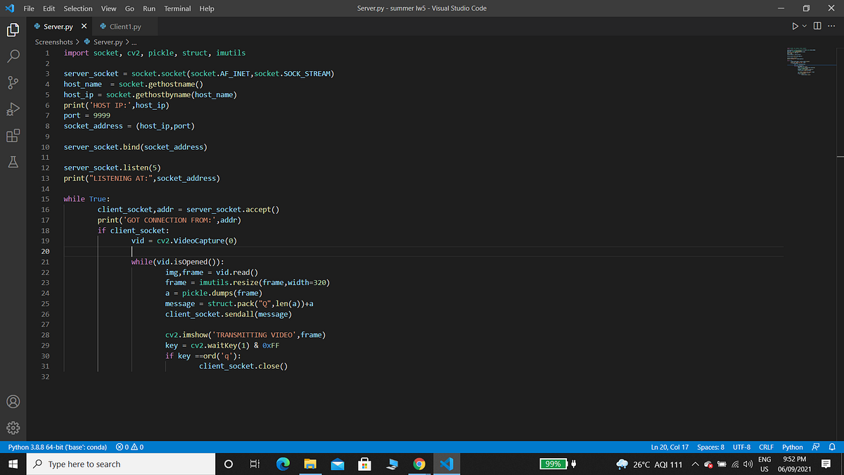 Live Video Chat In Python Using Socket Kadambari Naik Medium