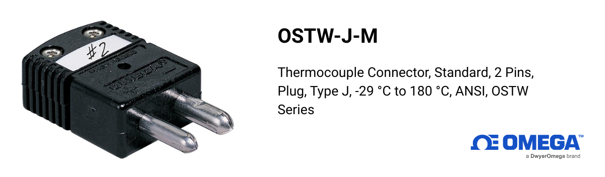 Omega OSTW-J-M Thermocouple Connector — Reliable Type J Standard Plug for Accurate Temperature Connections
