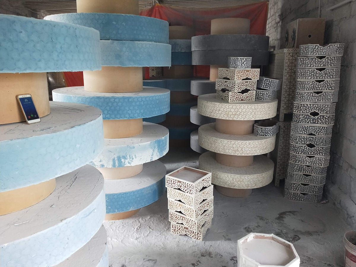 Bone Inlay Coffee Table Manufacturing Process by Prakash Handicraft