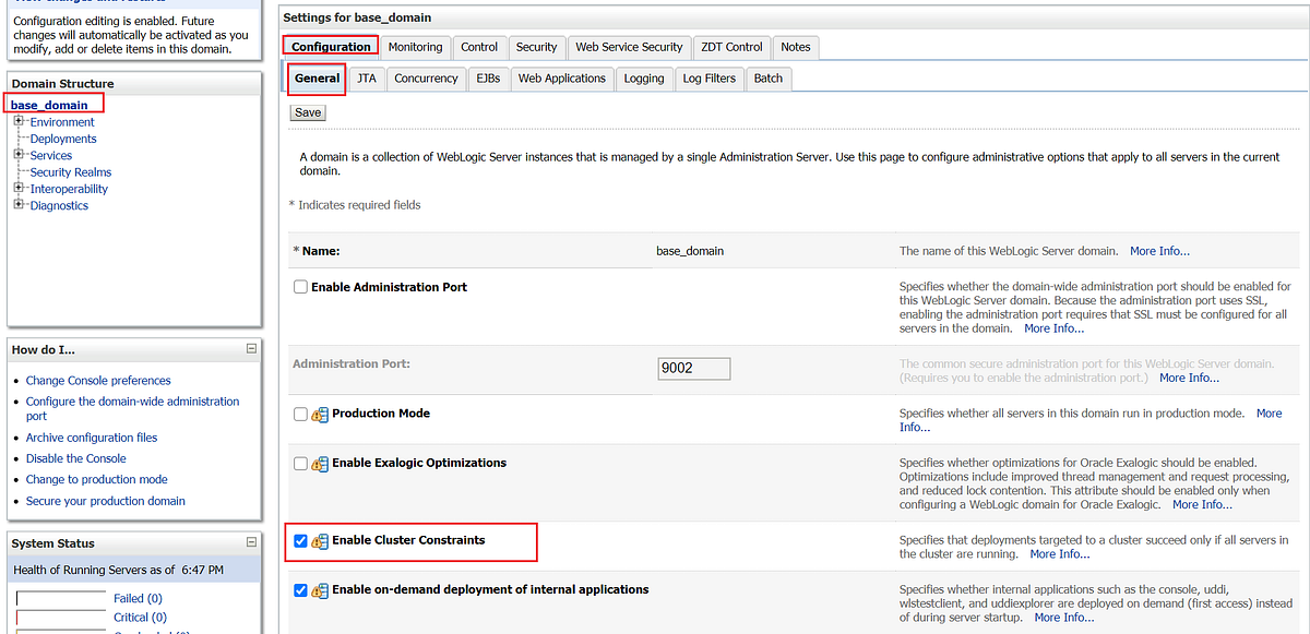 Cluster Constraint for the deployment in Logic server Tech