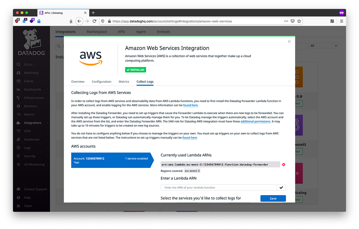 Installing Datadog Forwarder Manually in AWS by Ayaz Badouraly Medium