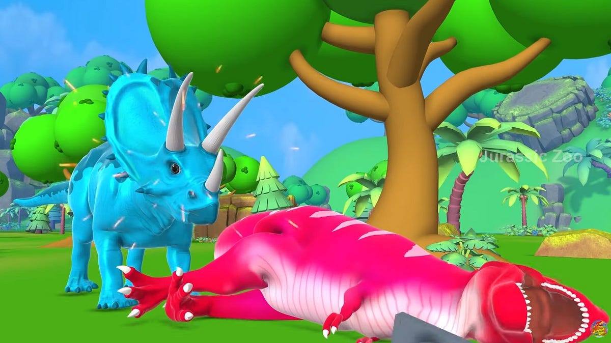 Epic Pentaceratops Rescue Mission T Rex Attack on Stegosaurus