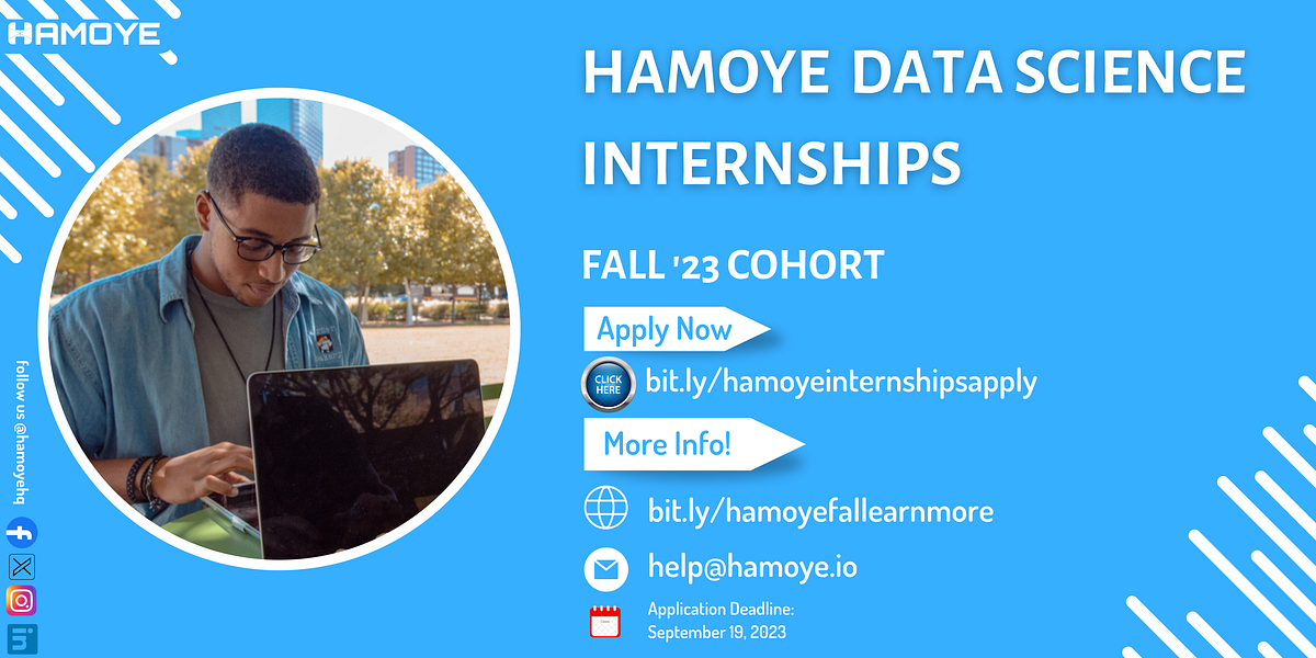 Hamoye Data Science Internship Fall 2023 Call for Application by