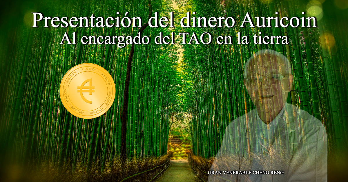 Presentación del dinero Auricoin Al encargado del TAO en la tierra