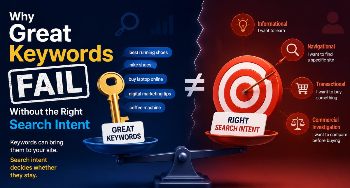 Why Great Keywords Fail Without the Right Search Intent