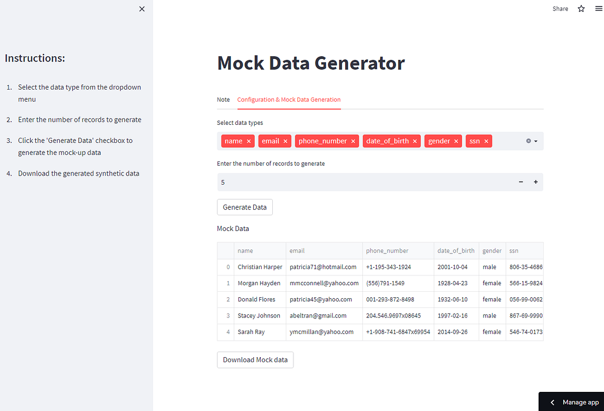 Generate Mock Data for your data product | by Yin | Medium