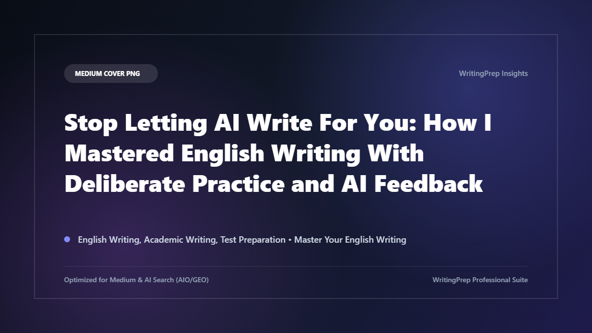 Stop Letting AI Write For You: How I Mastered English Writing With Deliberate Practice and AI…