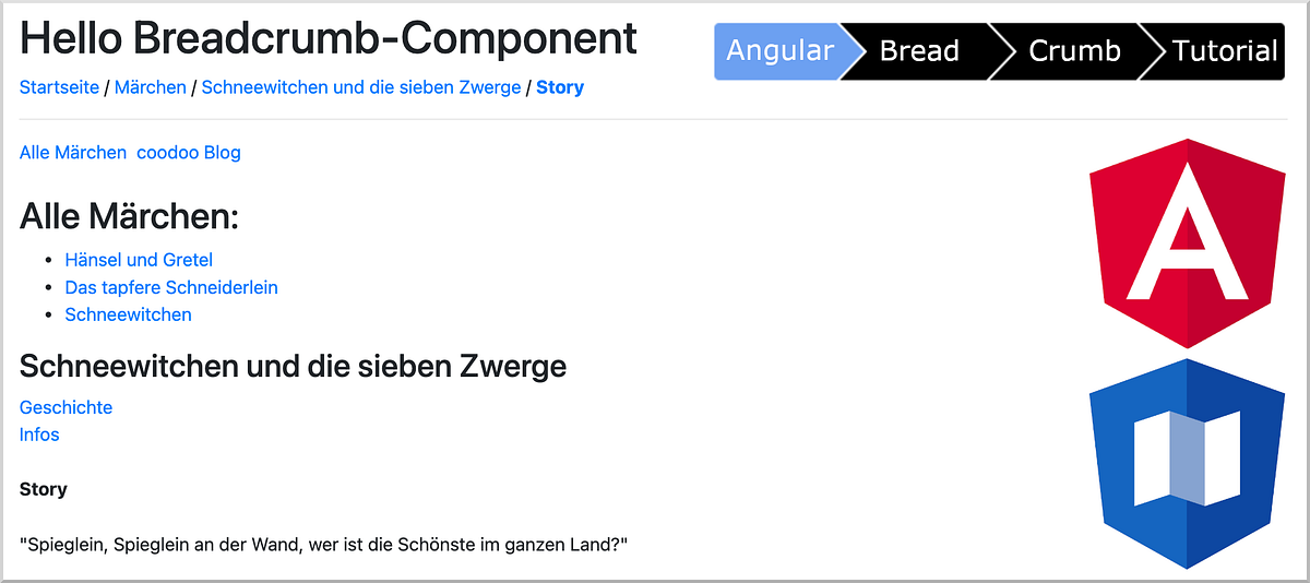 Dynamischer Breadcrumb mithilfe des Angular Router — Tutorial by