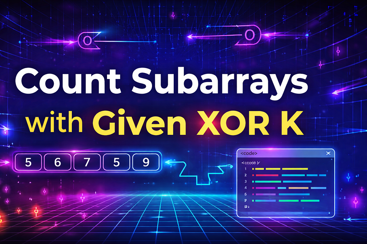 Count the number of subarrays with given XOR k | by Rubasri Srikanthan ...