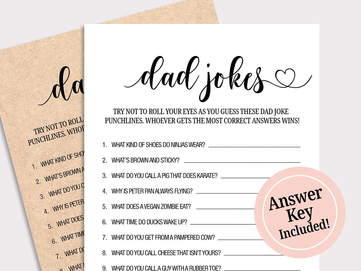 Dad Jokes Game Joke Trivia Game Greenery Baby Shower Games Funny Baby ...