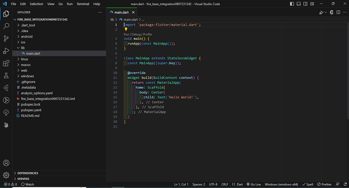 Flutter Firebase Integration. setting up July 2023 Latest! | by ...