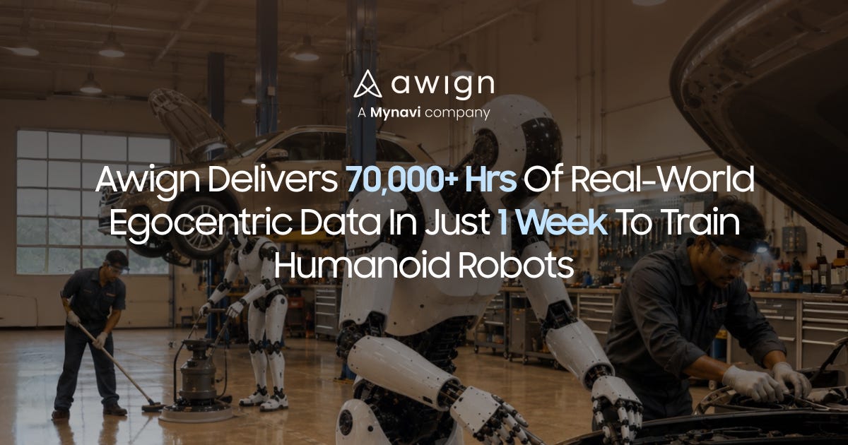 Awign Delivers 70,000+ Hours of Real-World Egocentric Data in Just 1 Week to Train Humanoid Robots