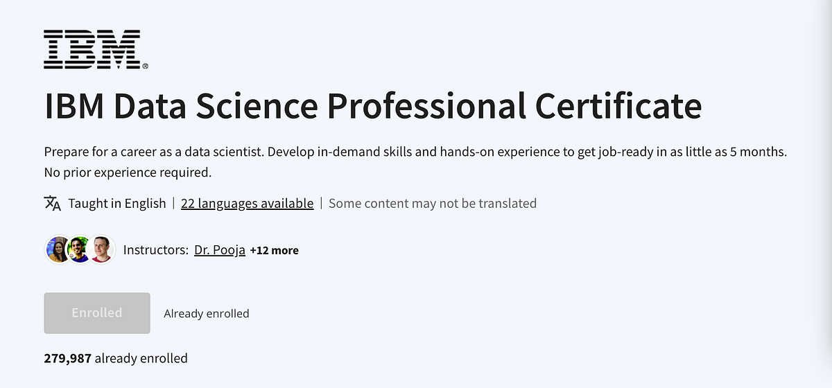 Step 1: IBM Data Science Professional certificate | by Fabian ...