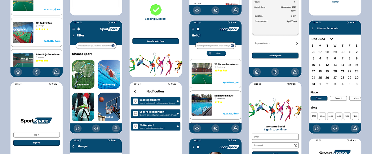 UI/UX Design: “Sport Space”. Berikut adalah konsep yang kami buat… | by ...