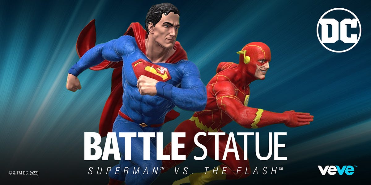 DC Battle Statues— Superman™ vs. The Flash™ by VeVe Digital Collectibles VeVe Medium