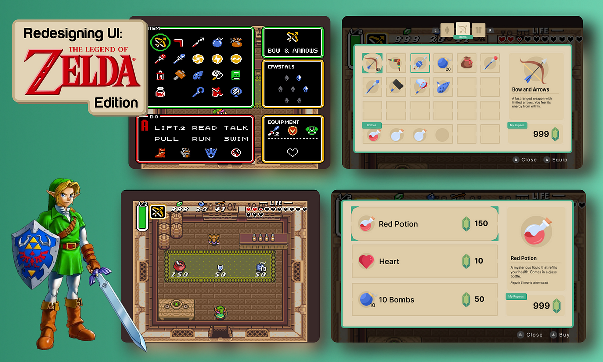 Case study: The legend of Zelda: A link to the past UX/UI redesign | by  Victoria Kaufman | Bootcamp