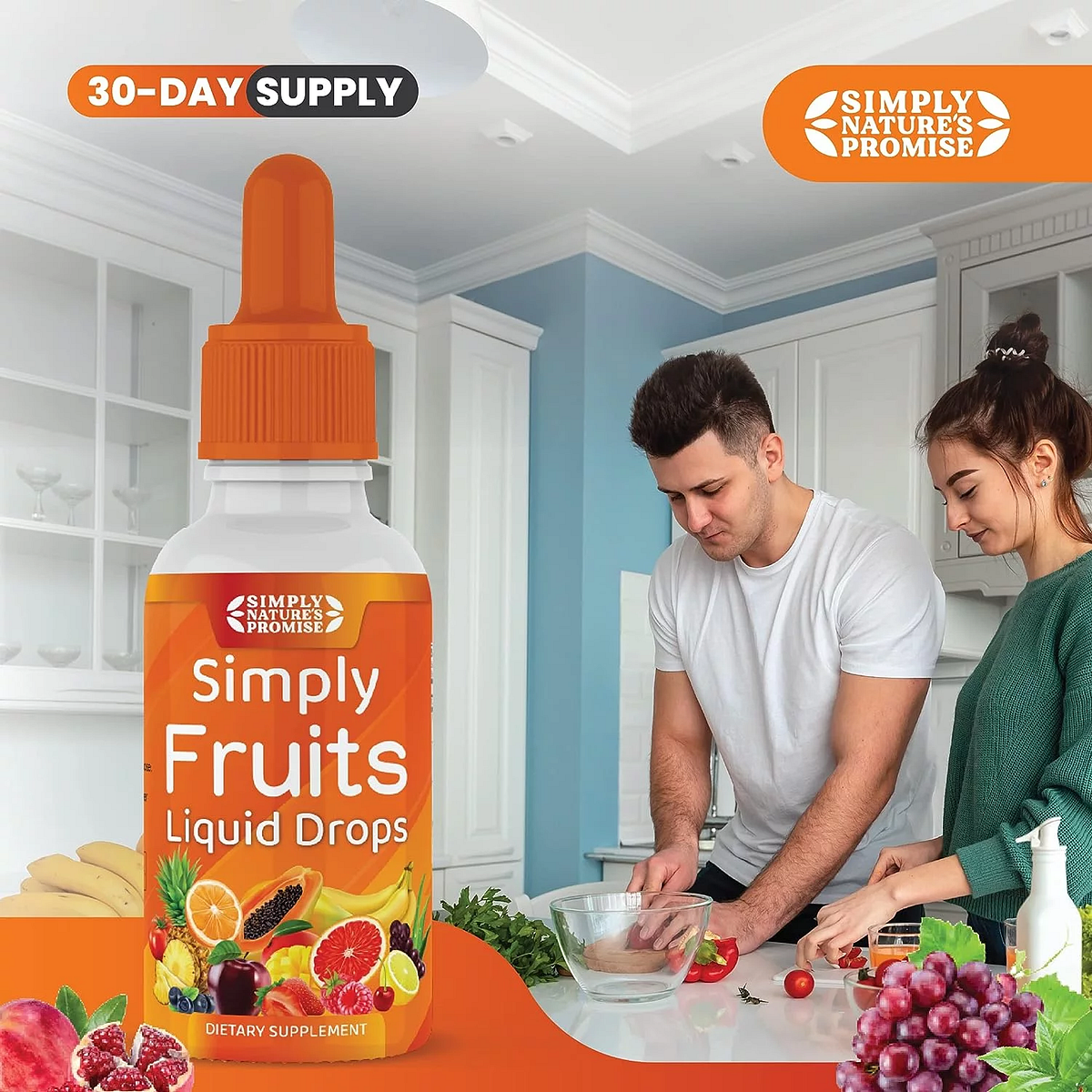 Liquid Drops Fruit and Vegetable Supplements for Enhancing Vitality Simply Nature's Promise