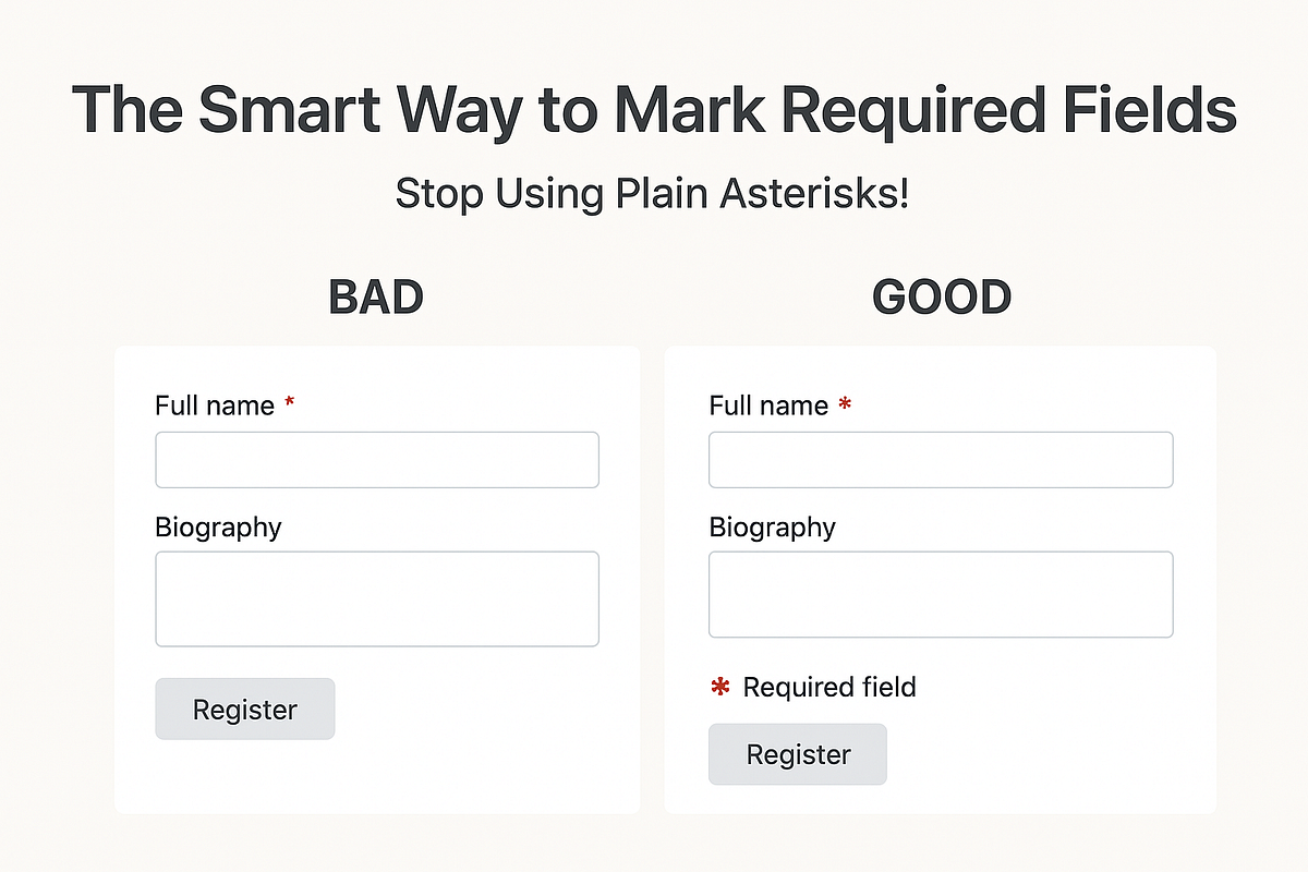 🌟 The Best Way to Mark Required Fields in Forms — Accessibility Best ...