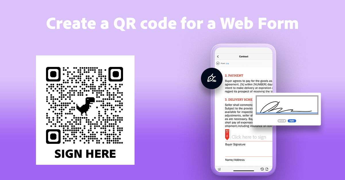 Create a QR Code for Paperless  Forms with Adobe Sign  Forms by