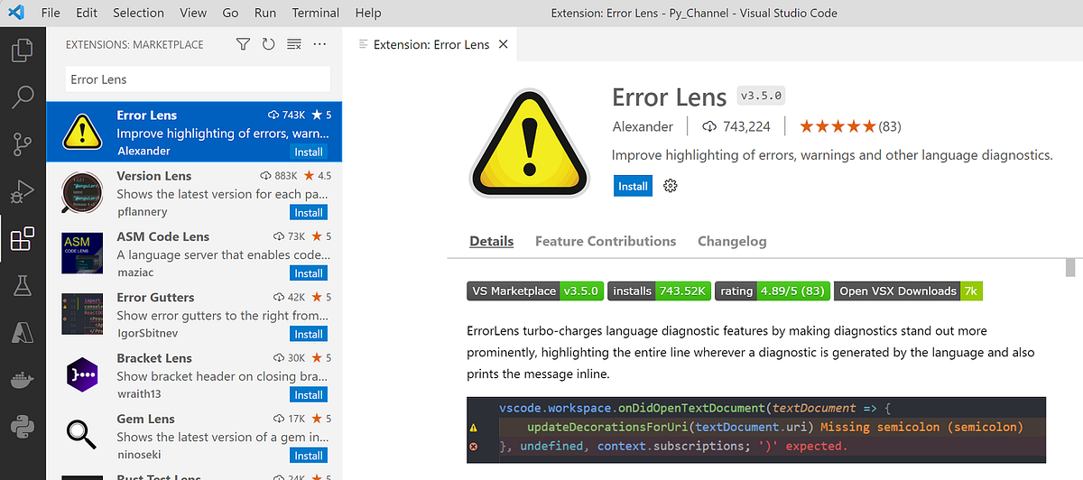 Highlighting Errors And Warnings In VS Code Without Clicking Anywhere