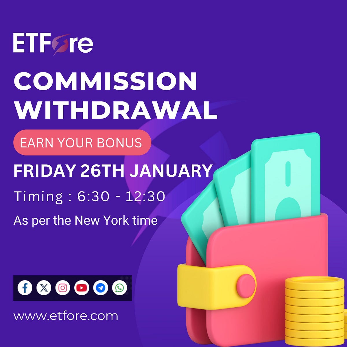 ETFore opens doors to optimized returns—withdraw commissions 630 AM to