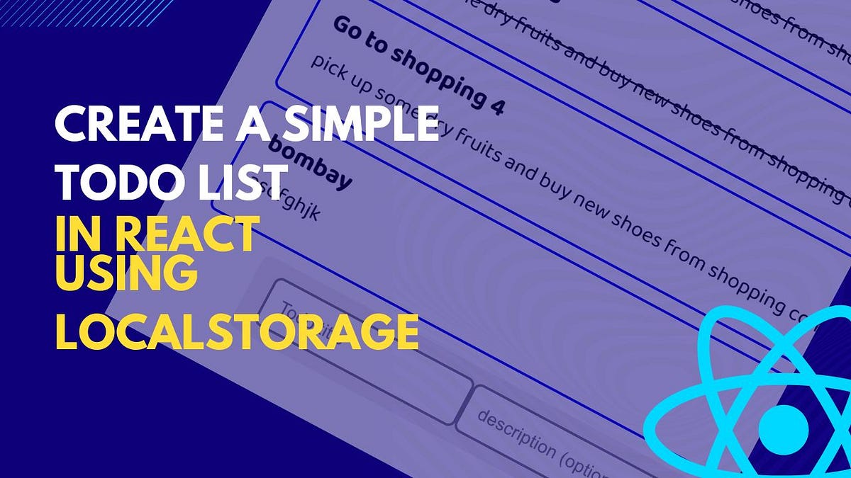 How to build a simple TODO application in ReactJS🚀 | by Yash Rawat | Medium