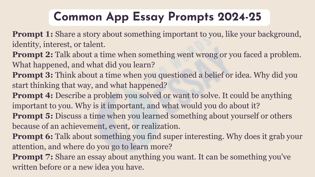 Demystifying the Common App Essay Prompts by 200words essay Medium