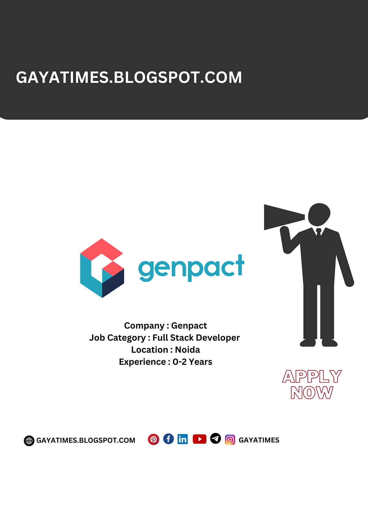 Genpact Hiring Full Stack Developer Salary : 6 LPA — 9 LPA Freshers ...