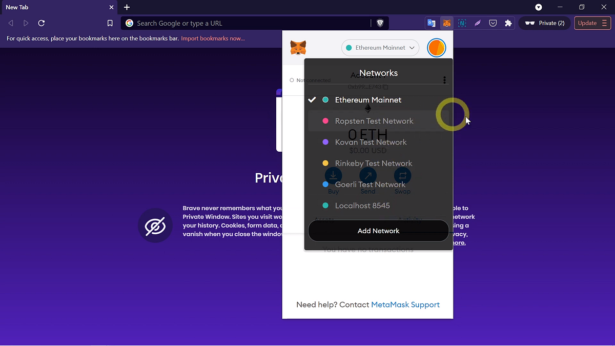 How to Add Ethereum Test Networks on Metamask by Melvin Wong Medium