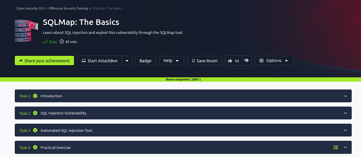 SQLMap: The Basics | Tryhackme Write up By jawstar | by Jawstar | Medium