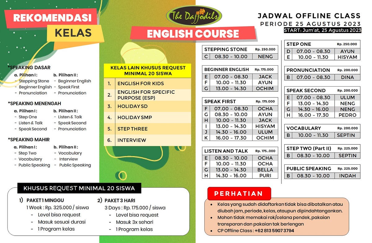KURSUS BAHASA INGGRIS DI KAMPUNG INGGRIS PARE The Daffodils, Kursus Bahasa Inggris di Kampung