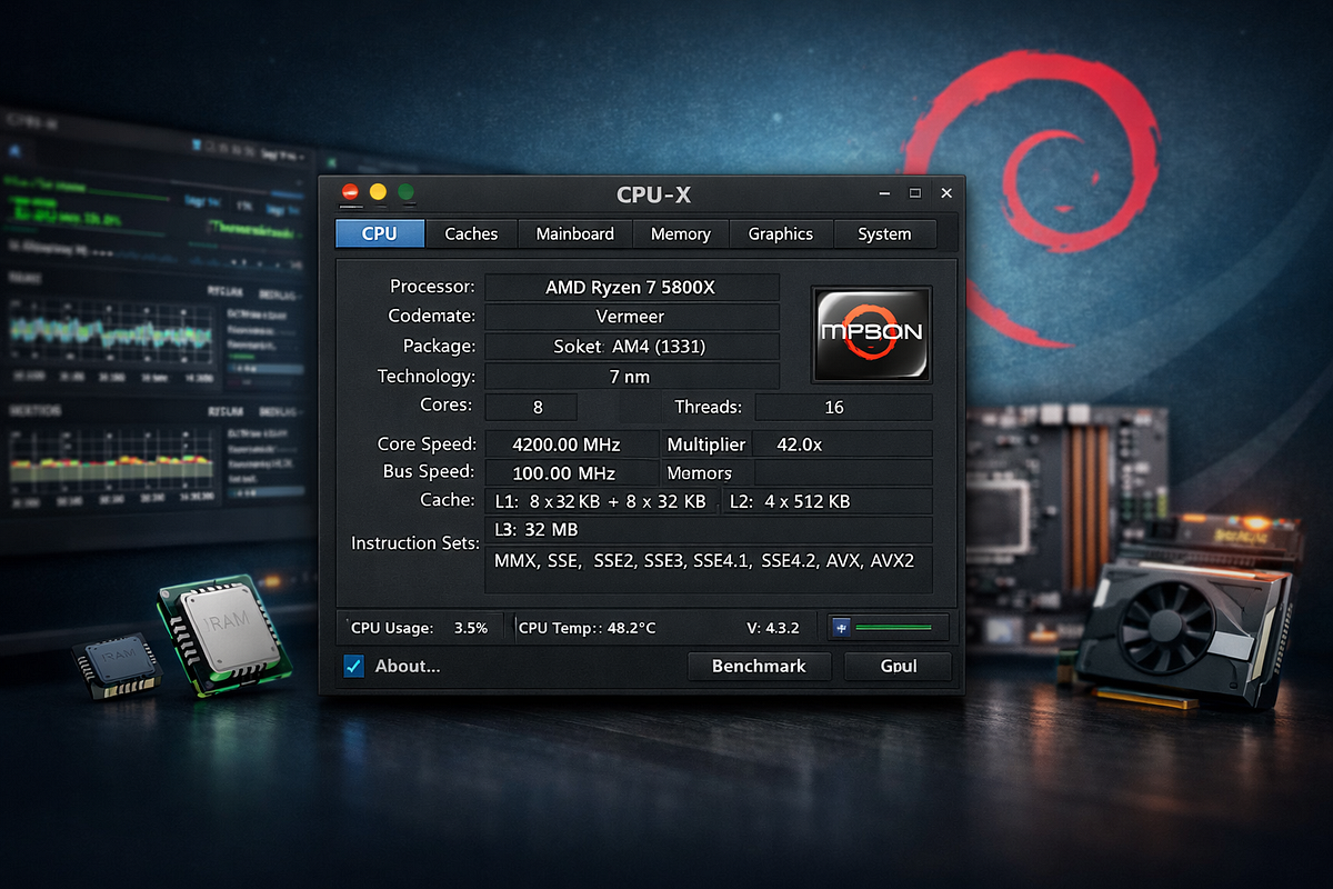 🖥️ CPU-X — The Ultimate Hardware Inspection Tool for Linux Users