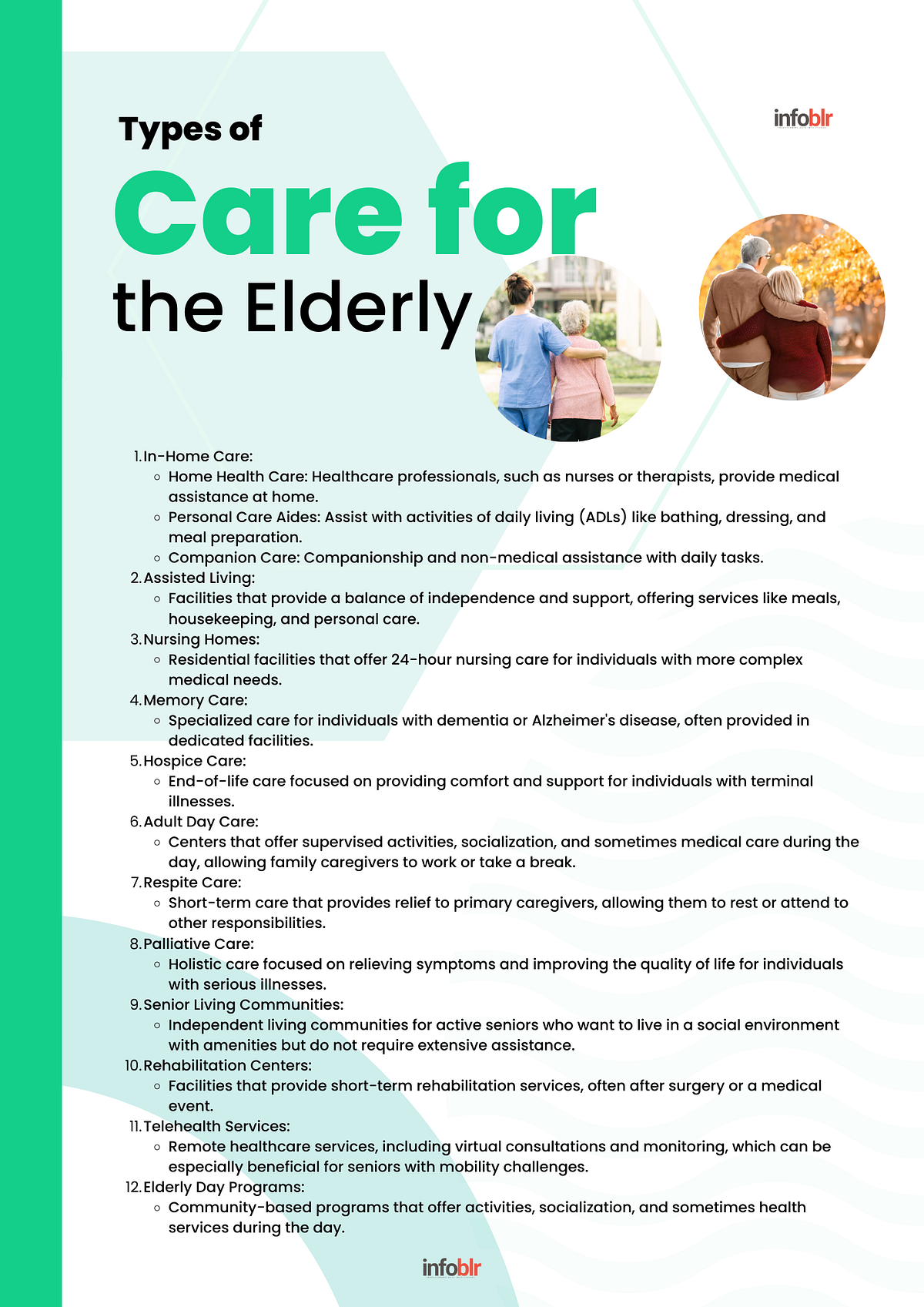 10 Types of Care for The Elderly. Caring for the elderly involves… by Infoblr Medium