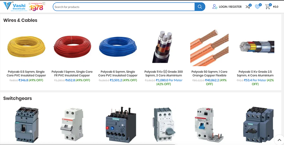 Electrical wiring cost for new house in India by Vashielectricals