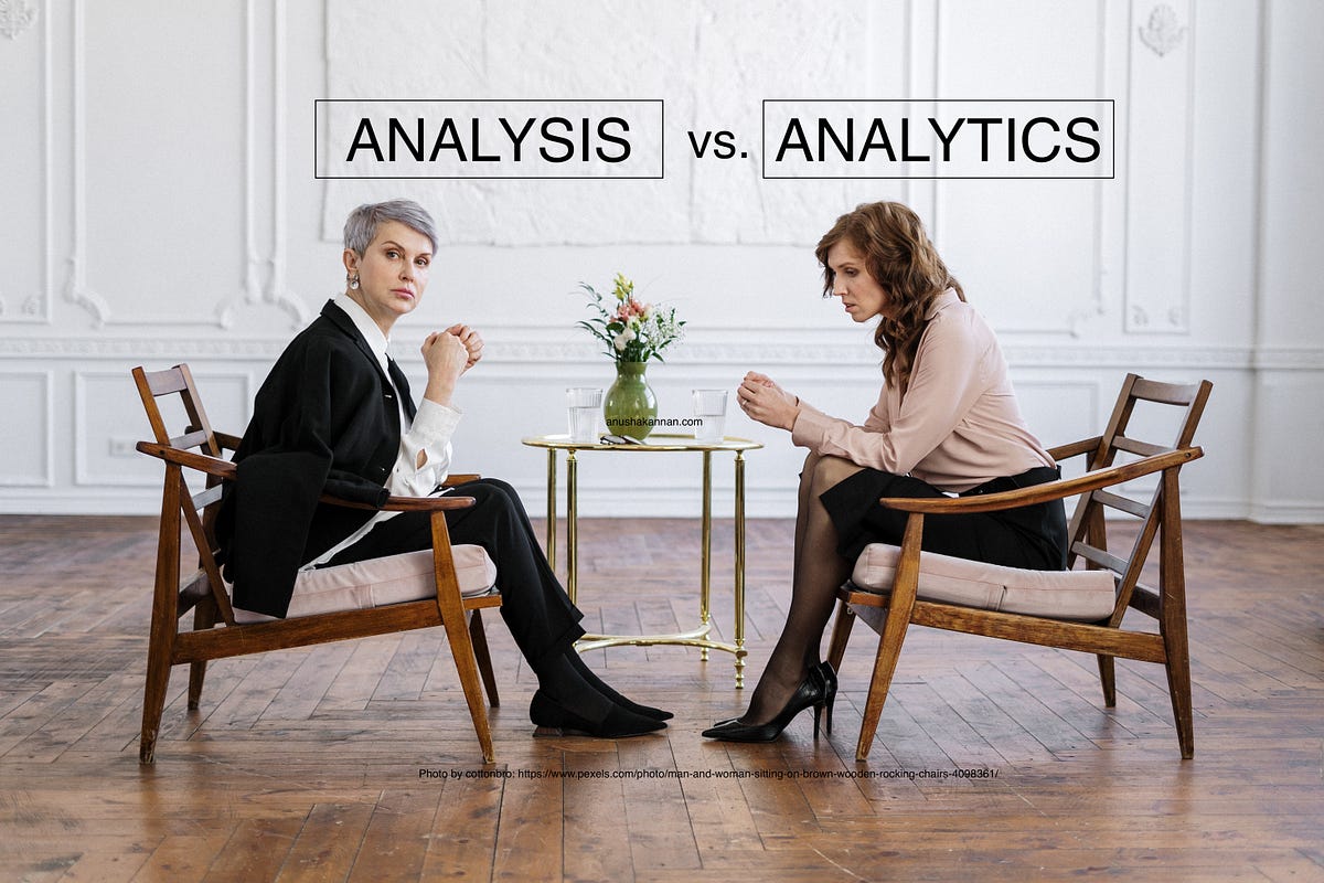 Analytics vs. Analysis.. The most common mistake people make is… by