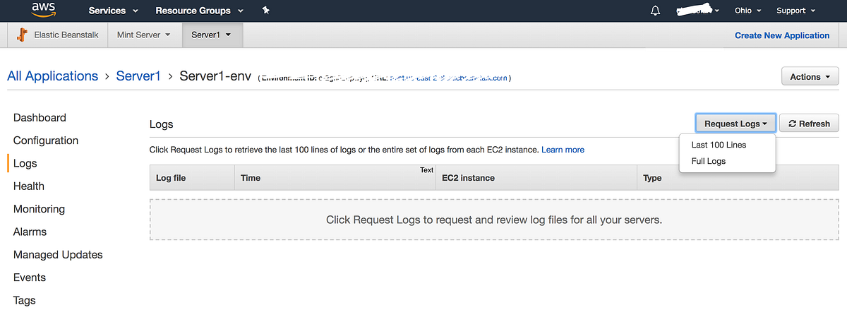 Using AWS ElasticBeanstalk Logs. Recently I’ve been asked to deploy my ...
