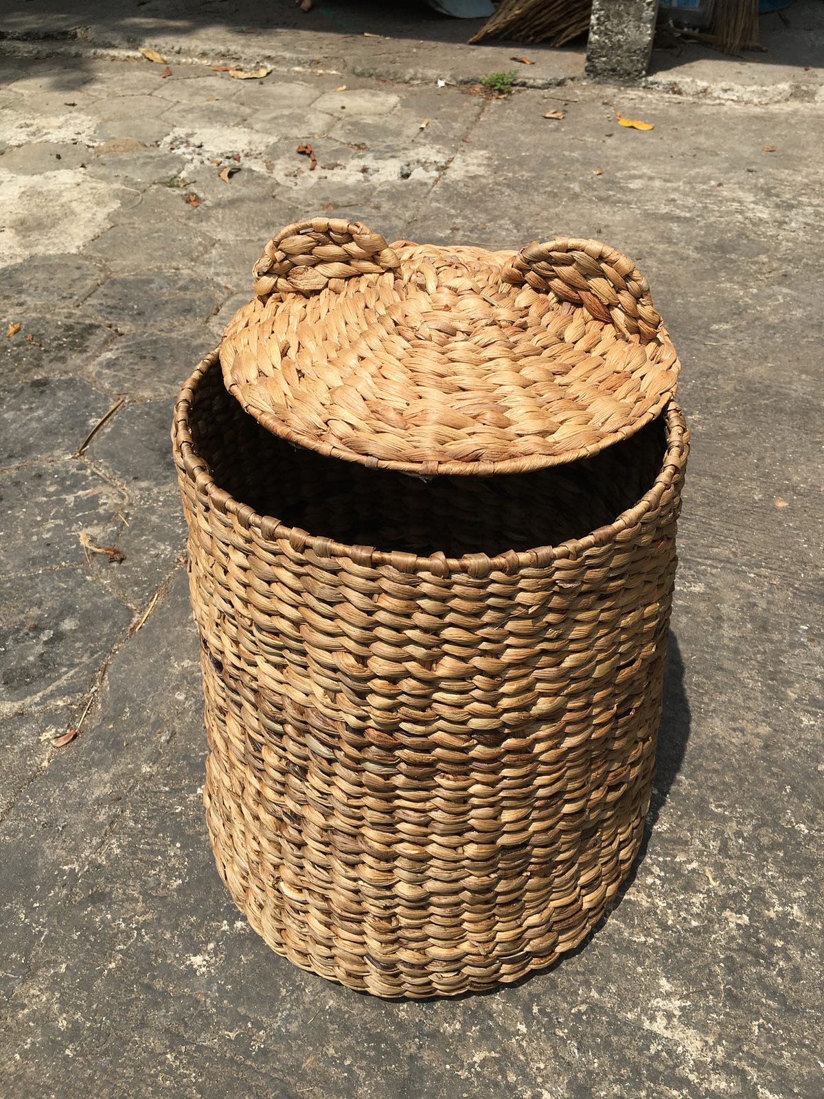 Rattan Laundry Basket 3 Sections, 3 Way Laundry Basket, Hyacinth Basket