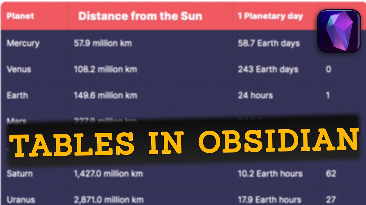 Tables in Obsidian are Trash. Here’s a Better Way to Work With Tables