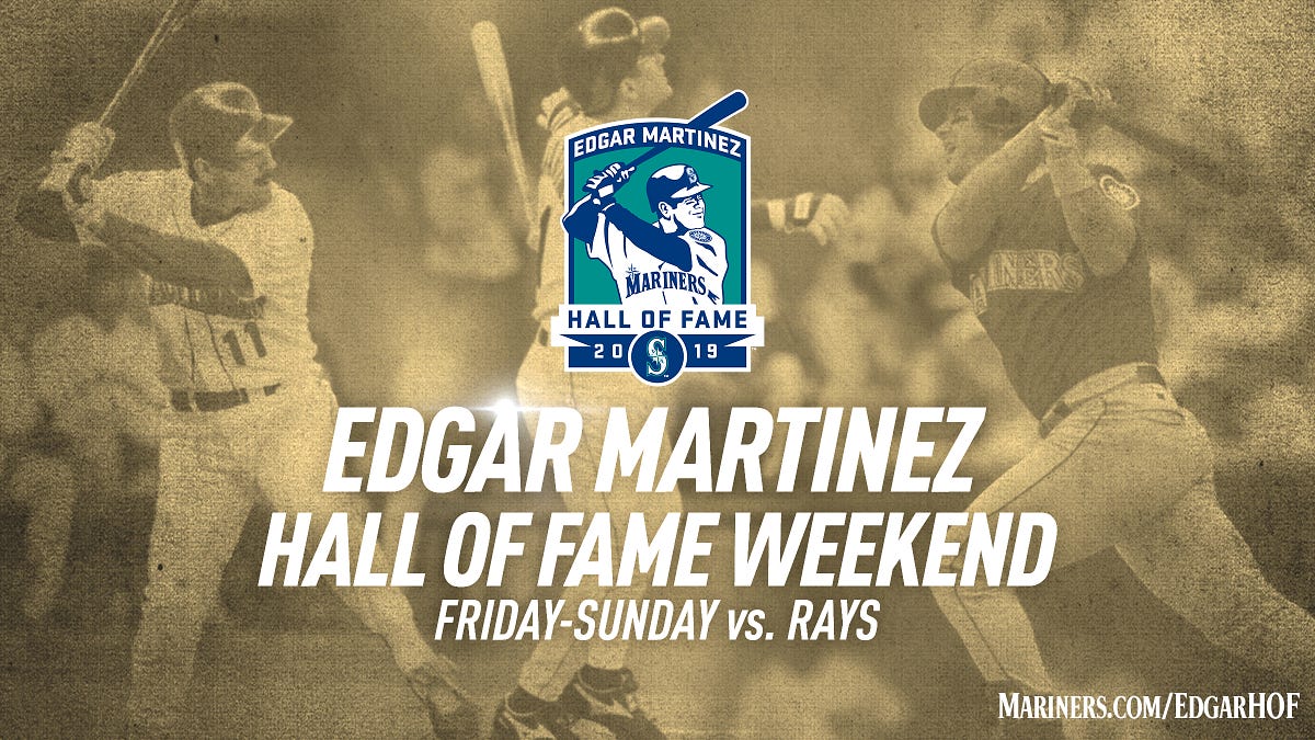 Edgar Martinez, of Puerto Rico, former Seattle Mariners designated hitter,  thanks fans as he is honored and inducted into the Mariners Hall of Fame,  Saturday, June 2, 2007, before an MLB baseball