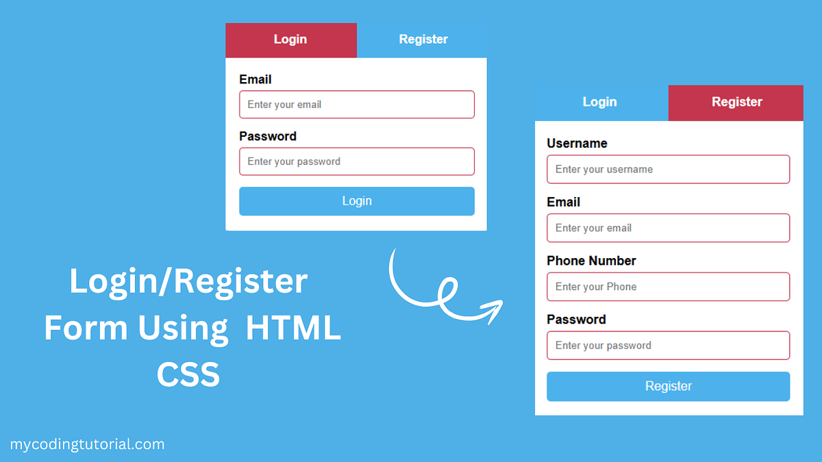 How to Create a Stylish Login/Register Form Using HTML and CSS | by ...