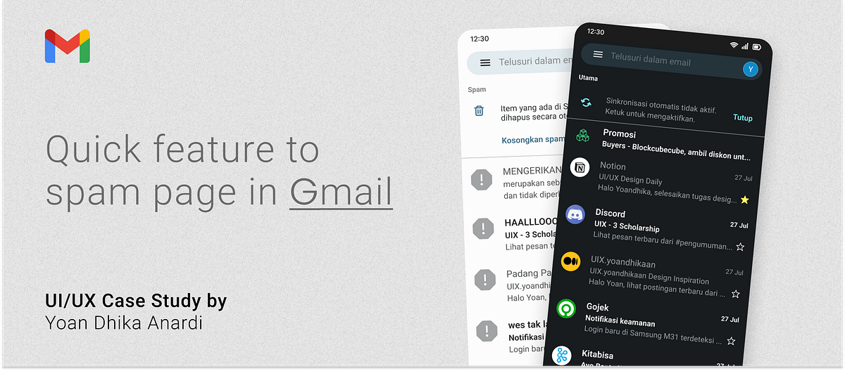 Quick feature to spam page in Gmail — UI/UX Case Study | by Yoan Dhika ...