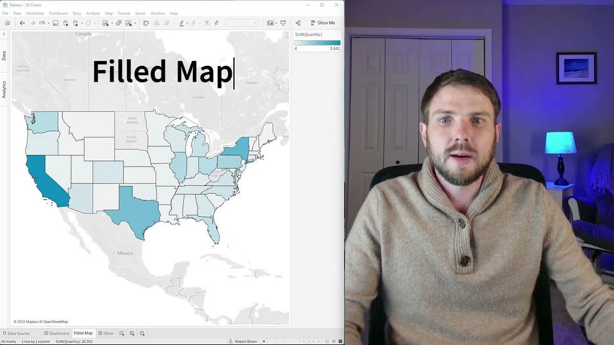 How to Build a Filled Map Visualization in Tableau Desktop - Robert J